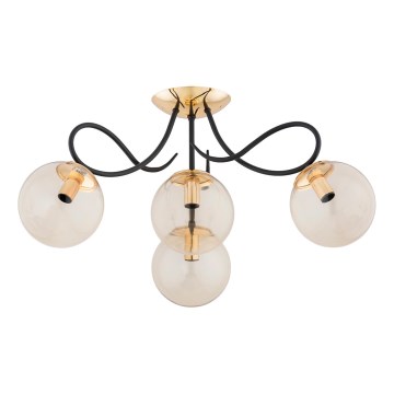 Loftlampe OXA 4xE14/10W/230V guldfarvet/sort