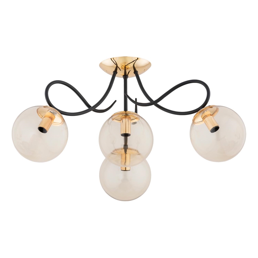 Loftlampe OXA 4xE14/10W/230V guldfarvet/sort