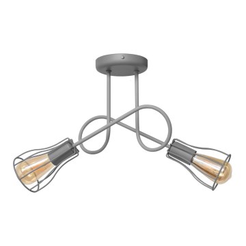 Loftlampe OXFORD 2xE27/15W/230V grå