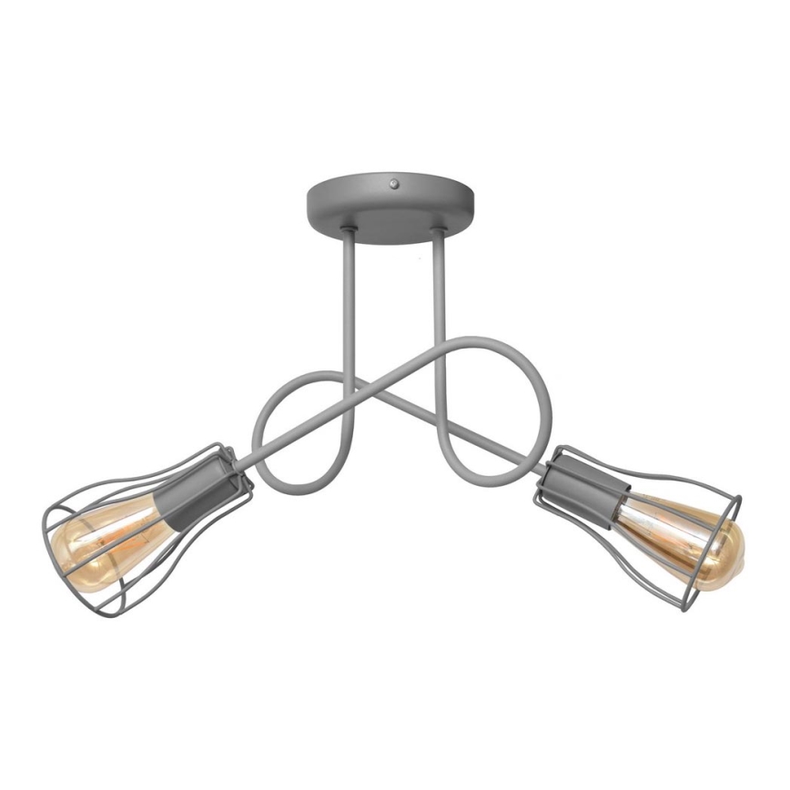 Loftlampe OXFORD 2xE27/15W/230V grå