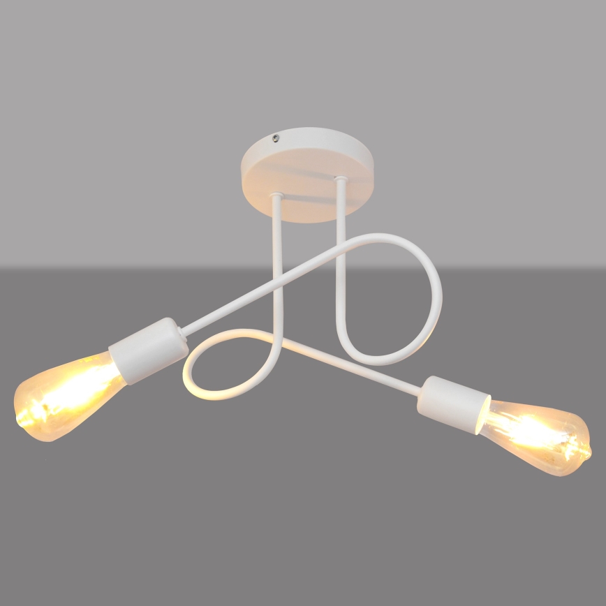 Loftlampe OXFORD 2xE27/15W/230V hvid
