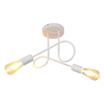 Loftlampe OXFORD 2xE27/15W/230V hvid