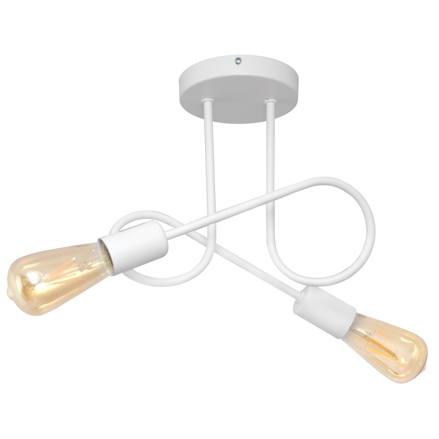 Loftlampe OXFORD 2xE27/15W/230V hvid