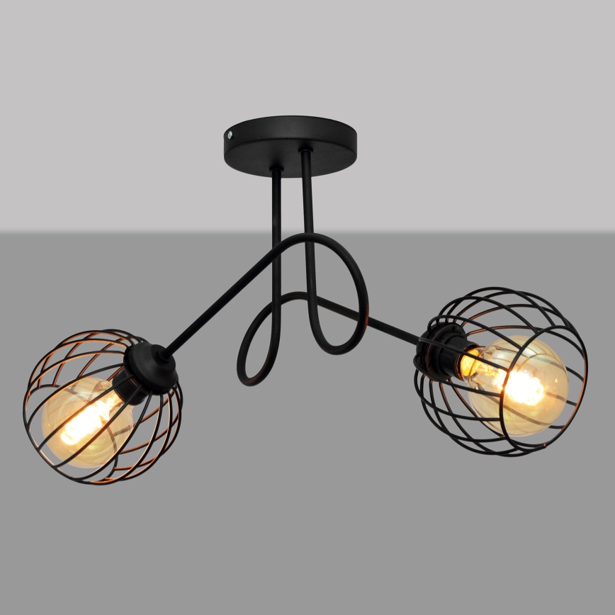 Loftlampe OXFORD 2xE27/15W/230V sort