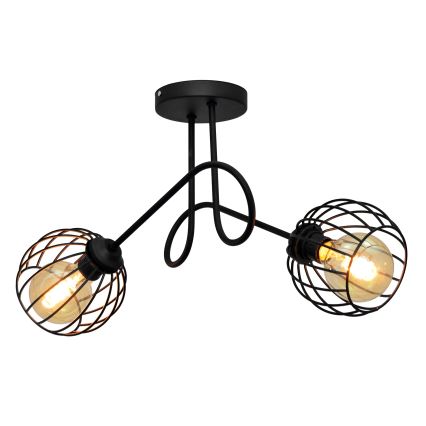 Loftlampe OXFORD 2xE27/15W/230V sort