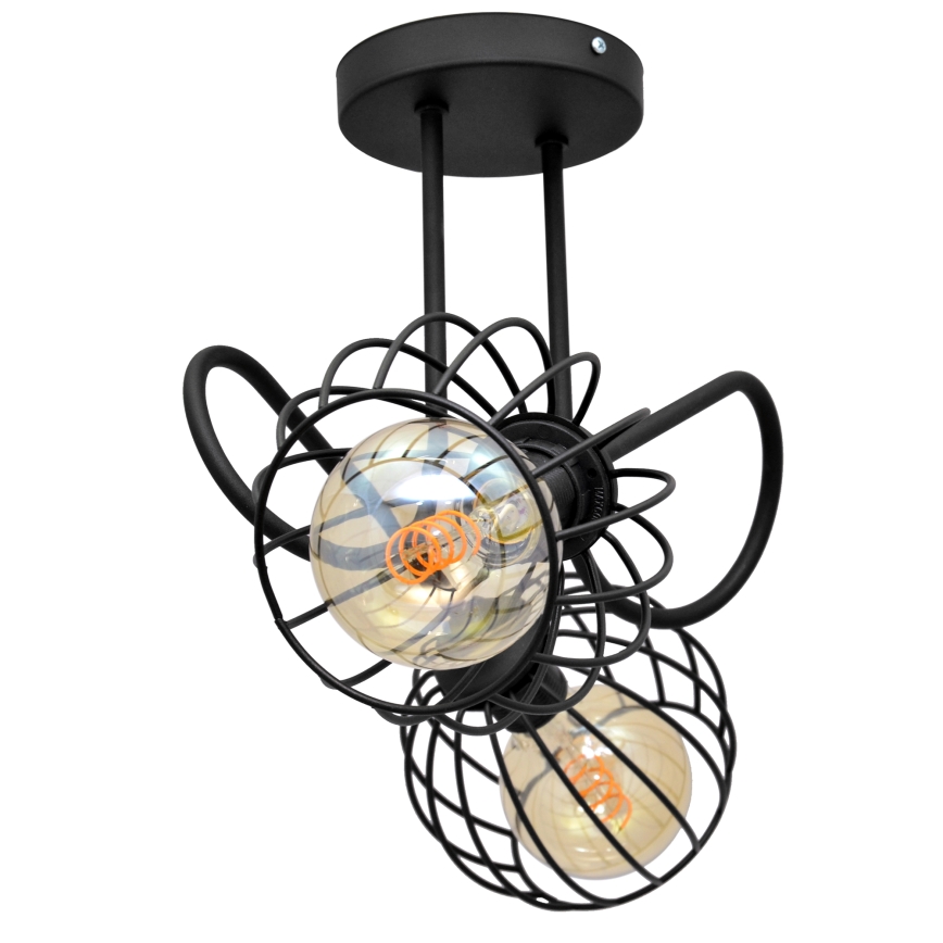 Loftlampe OXFORD 2xE27/15W/230V sort