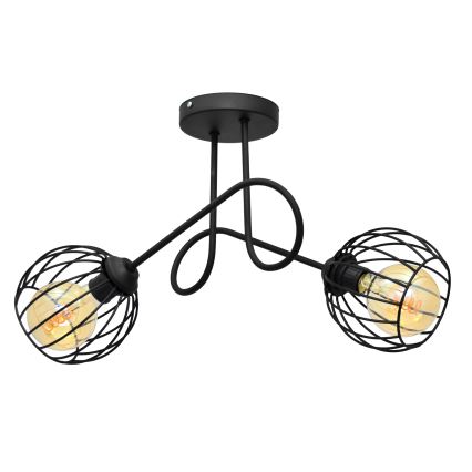 Loftlampe OXFORD 2xE27/15W/230V sort