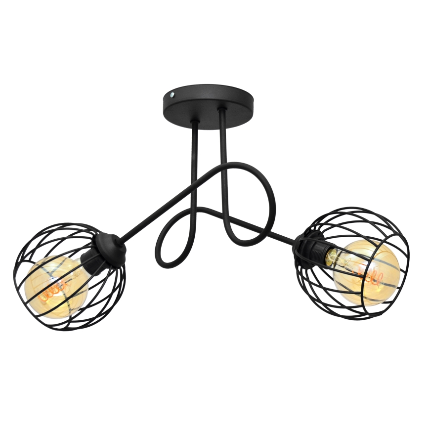 Loftlampe OXFORD 2xE27/15W/230V sort