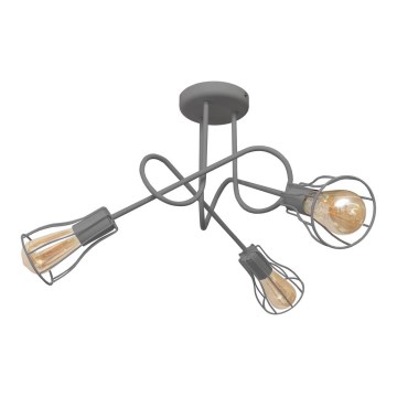 Loftlampe OXFORD 3xE27/15W/230V grå