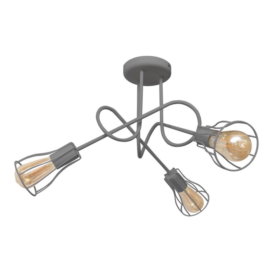 Loftlampe OXFORD 3xE27/15W/230V grå