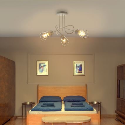 Loftlampe OXFORD 3xE27/15W/230V hvid