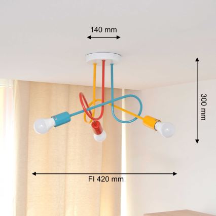 Loftlampe OXFORD 3xE27/15W/230V