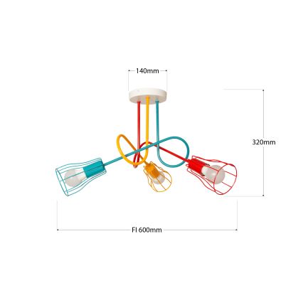 Loftlampe OXFORD 3xE27/15W/230V