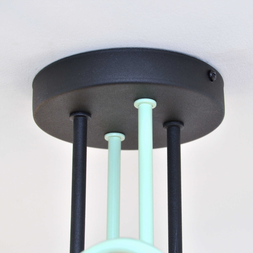 Loftlampe OXFORD 4xE27/15W/230V sort/grøn