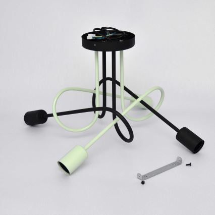 Loftlampe OXFORD 4xE27/15W/230V sort/grøn