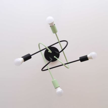 Loftlampe OXFORD 4xE27/15W/230V sort/grøn