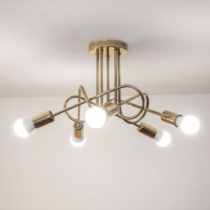 Loftlampe OXFORD 5xE27/15W/230V guld