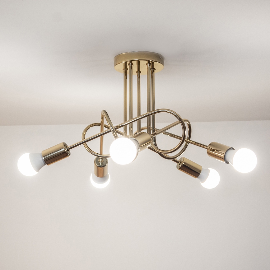 Loftlampe OXFORD 5xE27/15W/230V guld