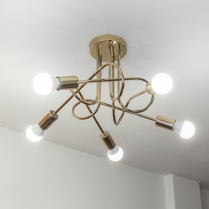 Loftlampe OXFORD 5xE27/15W/230V guld