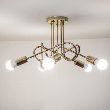 Loftlampe OXFORD 5xE27/15W/230V guld