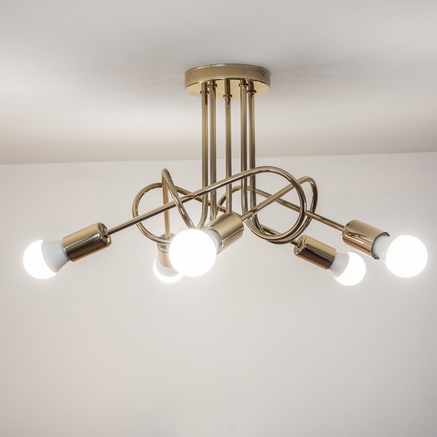 Loftlampe OXFORD 5xE27/15W/230V guld