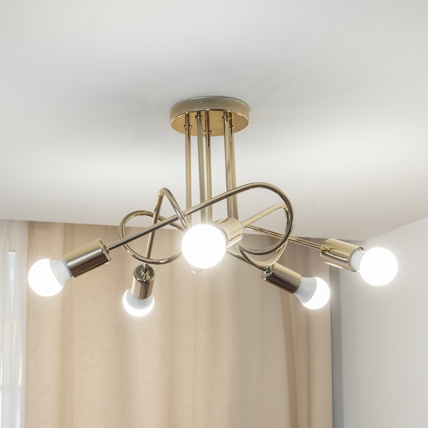 Loftlampe OXFORD 5xE27/15W/230V guld