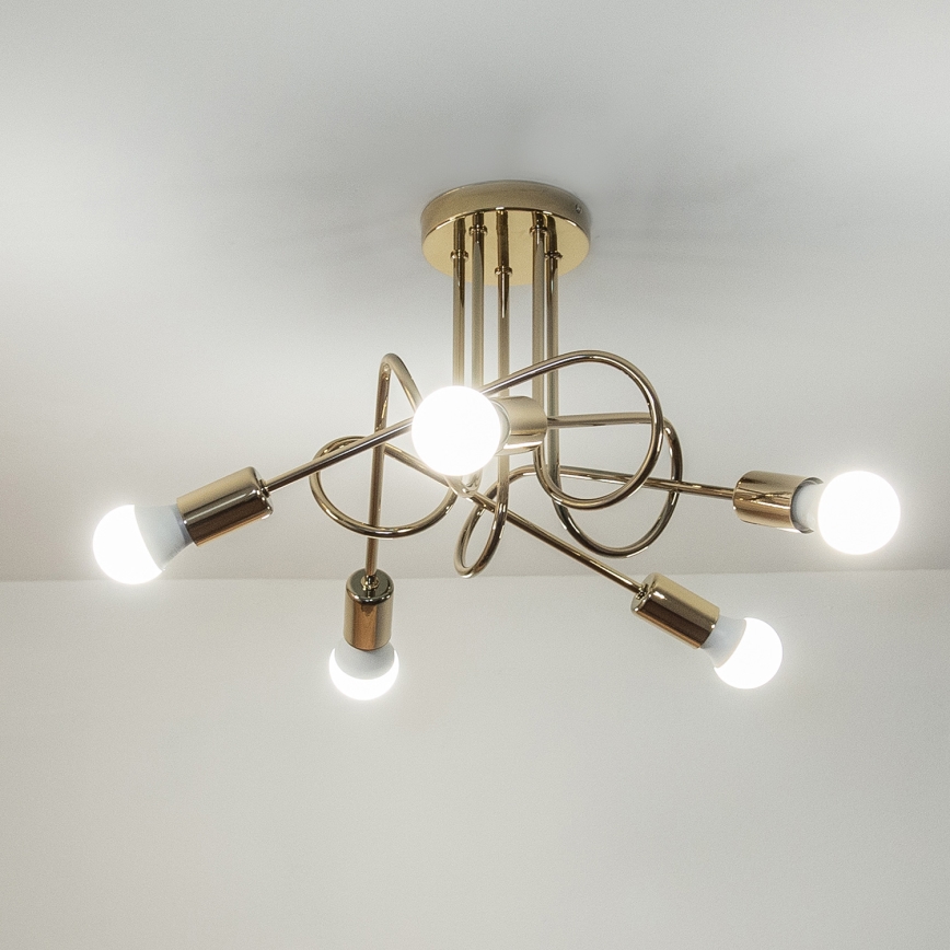 Loftlampe OXFORD 5xE27/15W/230V guld