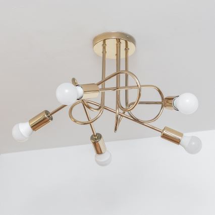 Loftlampe OXFORD 5xE27/15W/230V guld