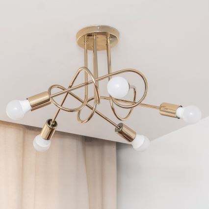 Loftlampe OXFORD 5xE27/15W/230V guld