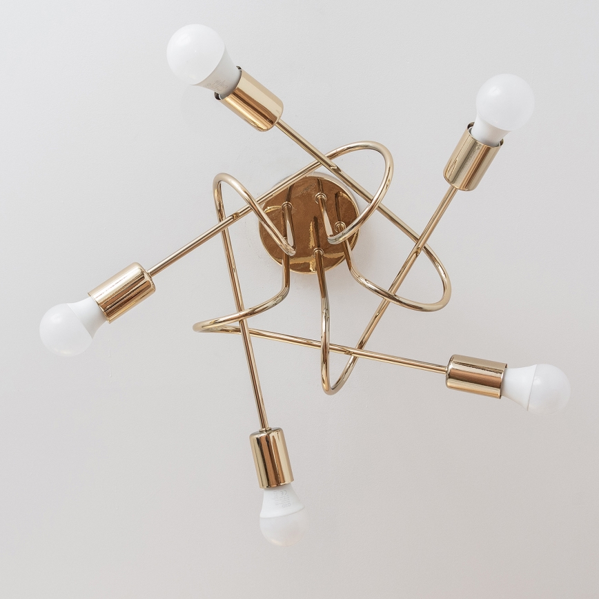 Loftlampe OXFORD 5xE27/15W/230V guld