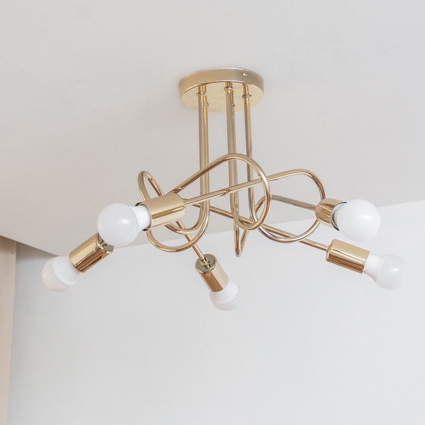 Loftlampe OXFORD 5xE27/15W/230V guld