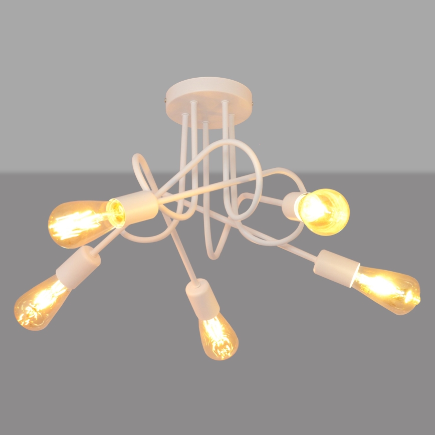 Loftlampe OXFORD 5xE27/15W/230V hvid