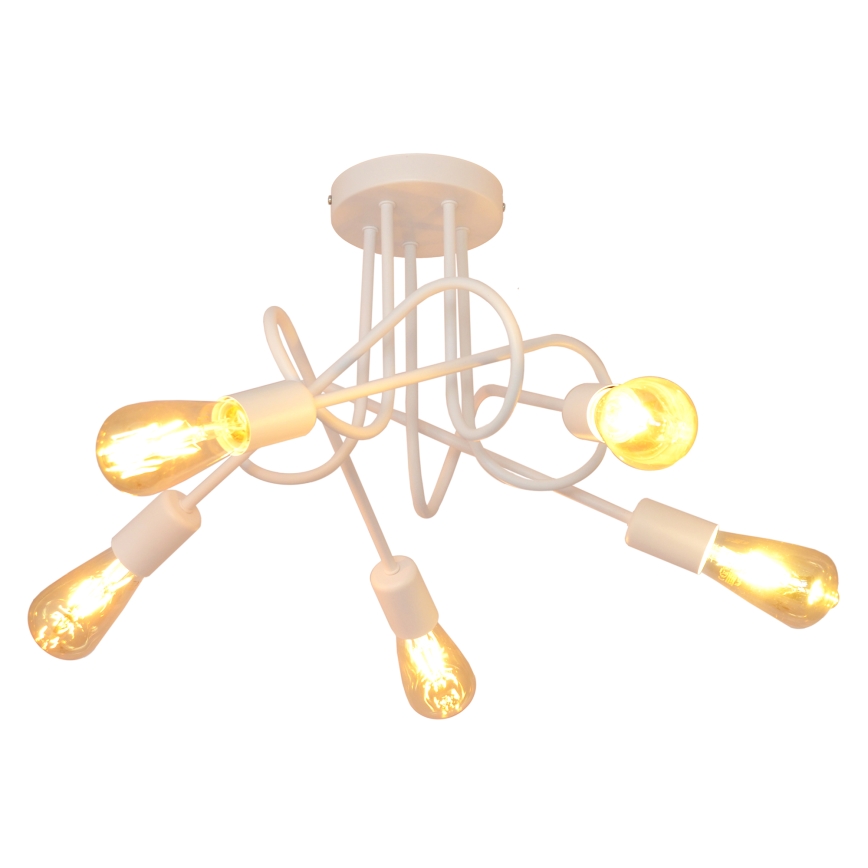 Loftlampe OXFORD 5xE27/15W/230V hvid