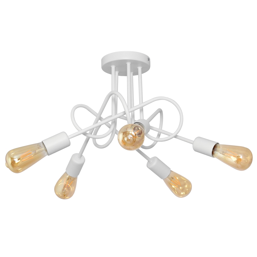 Loftlampe OXFORD 5xE27/15W/230V hvid