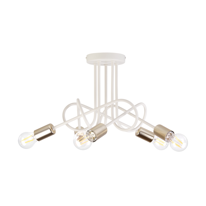 Loftlampe OXFORD 5xE27/15W/230V messing/hvid