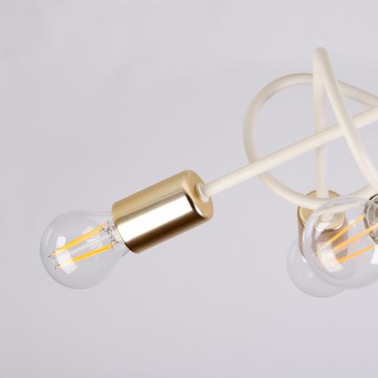 Loftlampe OXFORD 5xE27/15W/230V messing/hvid