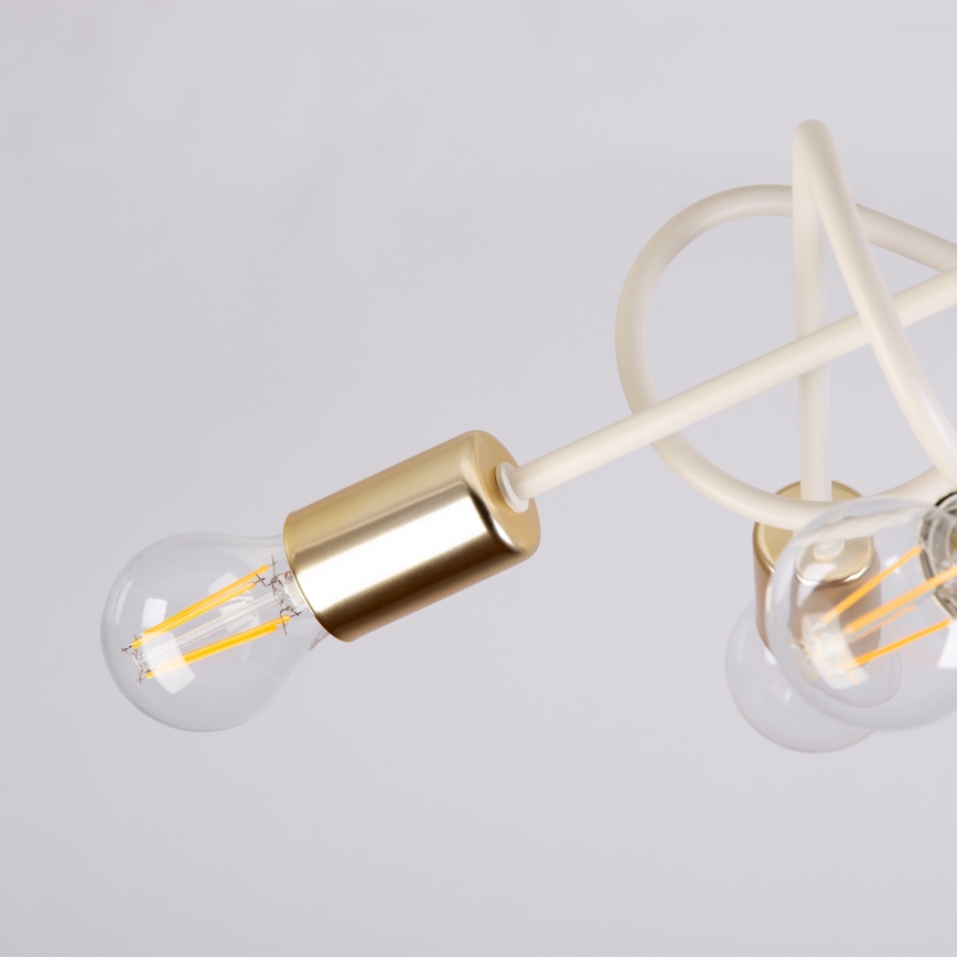 Loftlampe OXFORD 5xE27/15W/230V messing/hvid