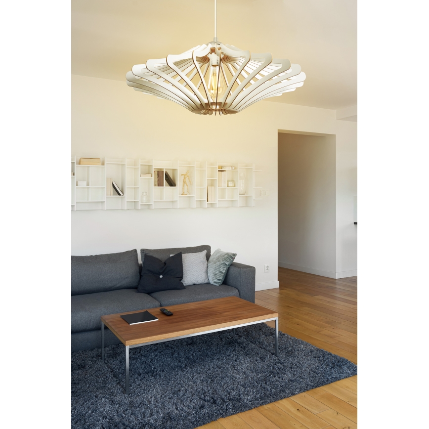 Loftlampe på ledning 1xE27/60W/230V hvid Ø 47 cm hvid
