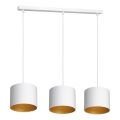 Loftlampe på kabel ARDEN 3xE27/60W/230V hvid/guld