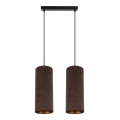 Loftlampe på kabel AVALO 2xE27/60W/230V brun/kobber
