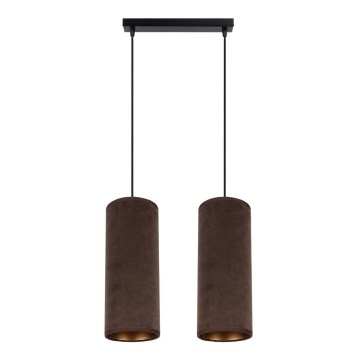Loftlampe på kabel AVALO 2xE27/60W/230V brun/kobber