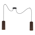 Loftlampe på kabel AVALO 2xE27/60W/230V edderkop brun/kobber