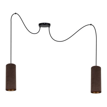 Loftlampe på kabel AVALO 2xE27/60W/230V edderkop brun/kobber