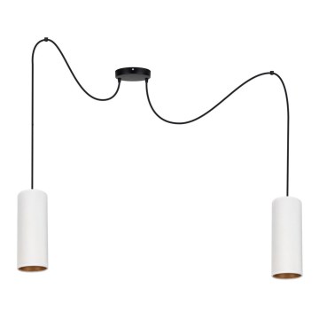 Loftlampe på kabel AVALO 2xE27/60W/230V hvid/kobber edderkop