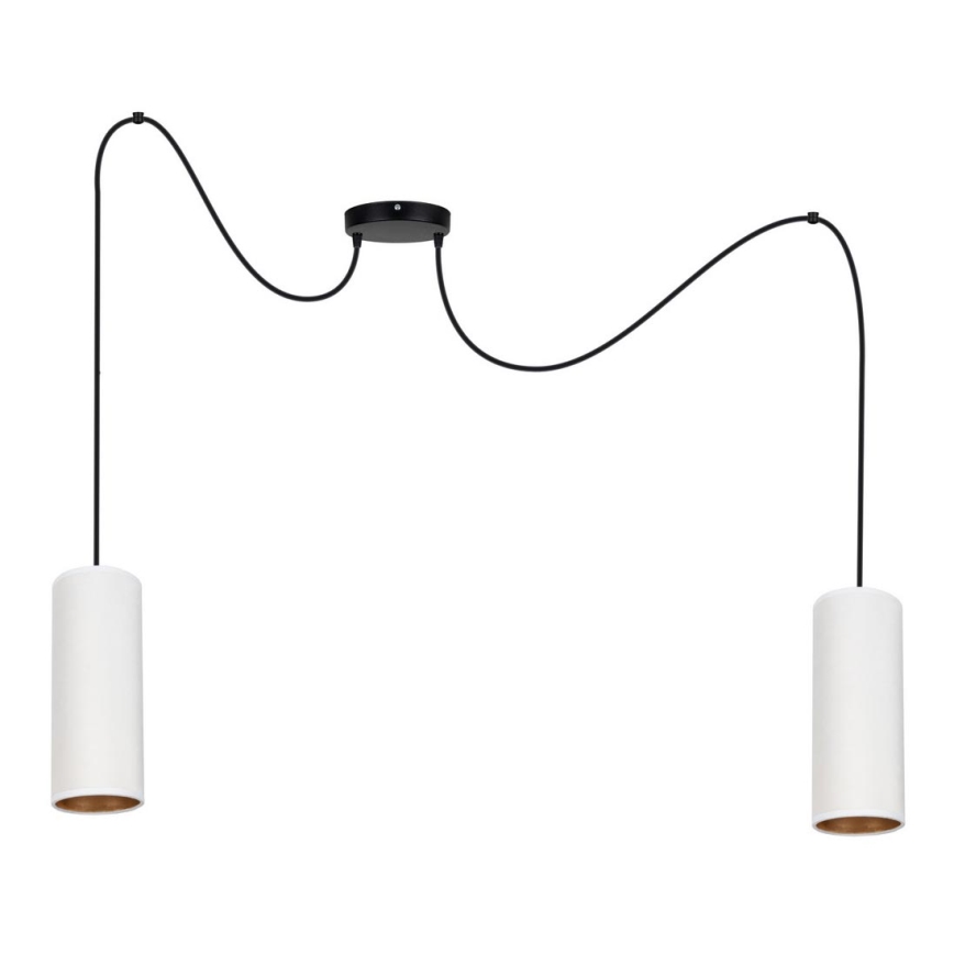 Loftlampe på kabel AVALO 2xE27/60W/230V hvid/kobber edderkop