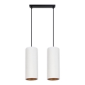 Loftlampe på kabel AVALO 2xE27/60W/230V hvid/kobber