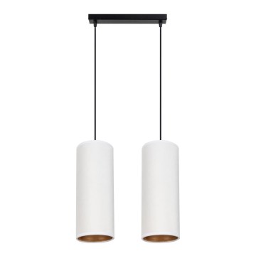 Loftlampe på kabel AVALO 2xE27/60W/230V hvid/kobber