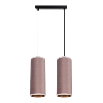 Loftlampe på kabel AVALO 2xE27/60W/230V lyserød/kobber