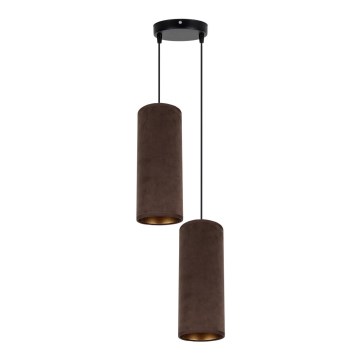 Loftlampe på kabel AVALO 2xE27/60W/230V Ø 20 cm brun/kobber