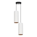Loftlampe på kabel AVALO 2xE27/60W/230V Ø 20 cm hvid/kobber